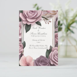 Gemeinsam für Mauve Floral Wedding Einladung
