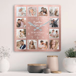 Gemeinsam haben wir es alle Zitat Familie Foto Quadratische Wanduhr<br><div class="desc">Erstellen Sie einfach Ihre eigene personalisierte Rose goldmetallische Wanduhr mit Ihren individuellen Fotos. Das Design enthält auch ein schönes,  handgeschriebenes Skriptziffer: "Gemeinsam haben wir alles". Um die besten Ergebnisse zu erzielen,  schneiden Sie die Bilder vor dem Hochladen auf Quadrat - mit dem Fokuspunkt in der Mitte.</div>