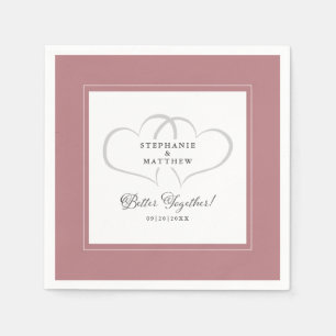 Gemeinsam Hochzeit Verlobung Dusty Rose Pink Serviette