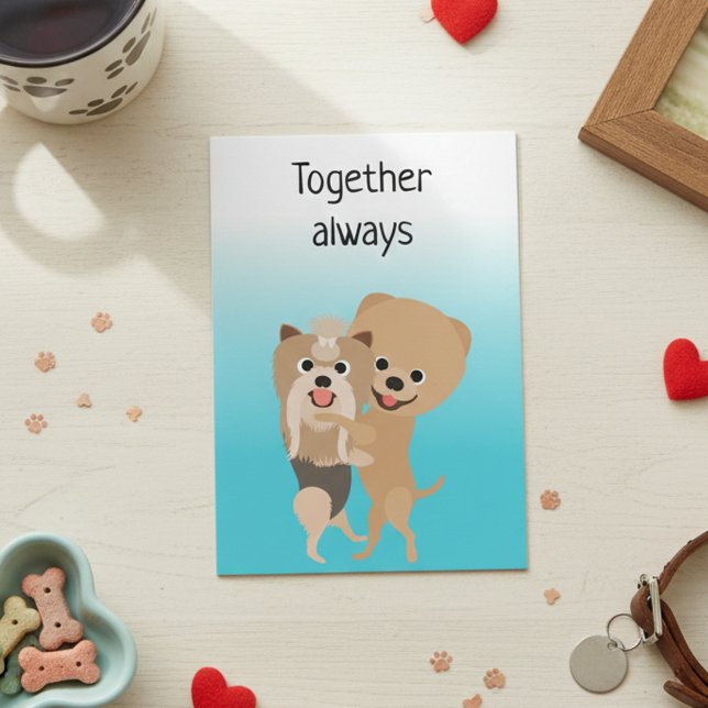 Gemeinsam immer Niedliche Liebe Hund Jubiläum Karte (Von Creator hochgeladen)