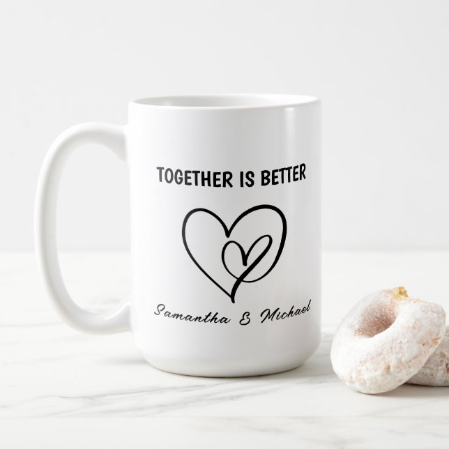 Gemeinsam ist der Valentinstag Kaffeetasse (Mit Donut)