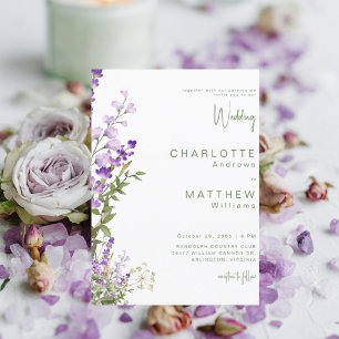 Gemeinsam mit unseren Eltern Lavender Foto Wedding Einladung