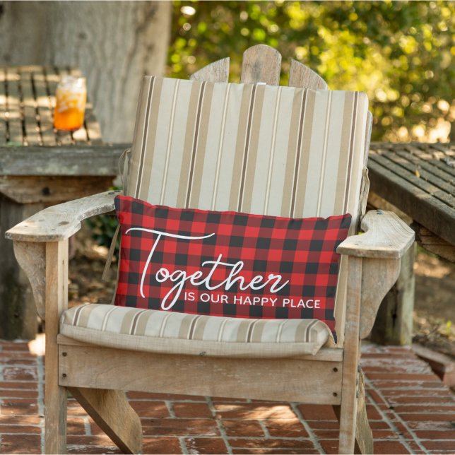 Gemeinsam Red Black Buffalo Lumberjack Muster Kissen Für Draußen (Stuhl )