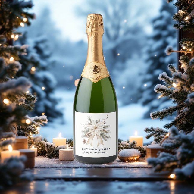 Gemeinsam Reimagined Elegante Poinsettia (Togetherness Reimagined Elegant Poinsettia Sparkling Wine Label)