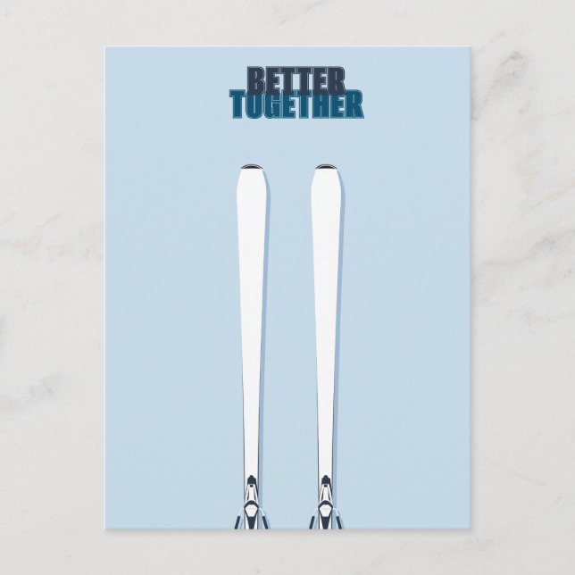 Gemeinsam Ski Pair Postkarte (Vorderseite)