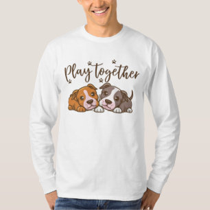 Gemeinsam spielen - Welpen-Design für Hundefreunde T-Shirt