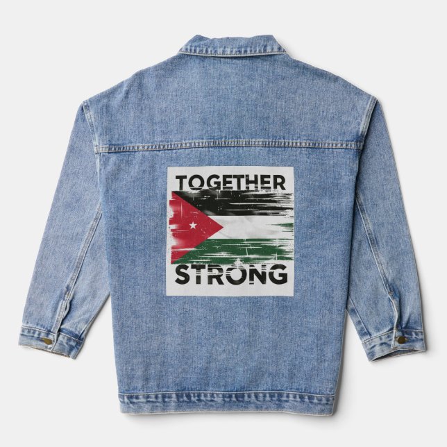 Gemeinsam starke Unterstützung für Palästina Jeansjacke (Rückseite)