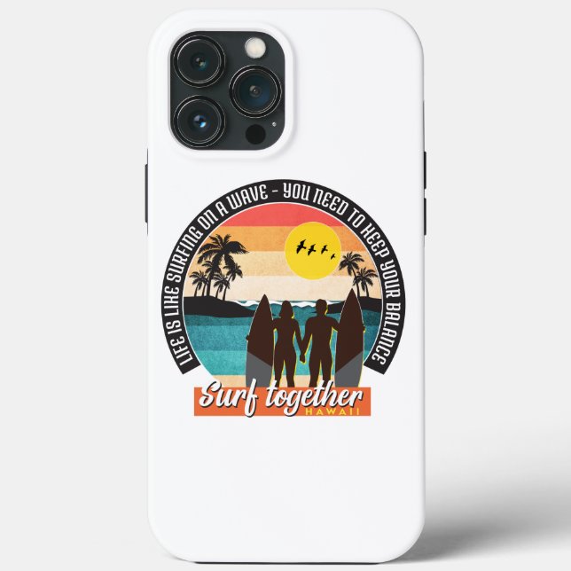 Gemeinsam surfen - Ihr Gleichgewicht Behalten Case-Mate iPhone Hülle (Rückseite)