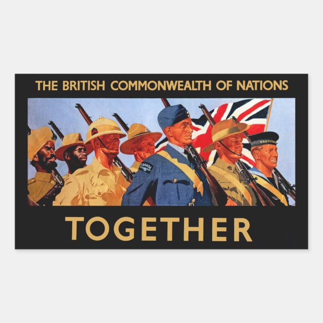 Gemeinsam ~ The British Commonwealth of Nations Rechteckiger Aufkleber (Vorderseite)