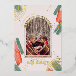 Gemeinsam und Merry | Foto Arch Moderne Weihnachte Folien Feiertagskarte