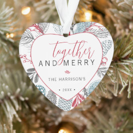 Gemeinsam und Merry Holiday Greenerity Foto Ornament