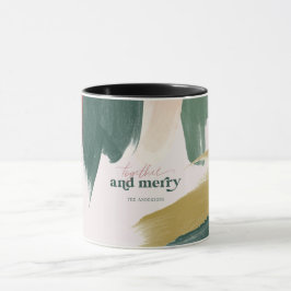 Gemeinsam und Merry | Modern Monogram Christmas Tasse