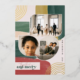 Gemeinsam und Merry | Modernes Abstraktes Foto Wei Folieneinladung