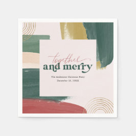 Gemeinsam und Merry | Modernes Weihnachts-Party Na Serviette