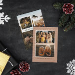 Gemeinsam und Merry | Nostalgische Weihnachten im  Folien Feiertagskarte<br><div class="desc">Das Design zeichnet sich durch Vintage Foto-Schichten mit Retro-Typografie aus und sorgt für ein modernes und nostalgisches Ambiente. Zusammen mit abgeschwächten Weihnachtsfarben wird diese Karte sicher auffallen. Die Texturschicht wurde hinzugefügt, um dem Foto einen geradezu gebeutelten Retrolook zu verleihen, der auf Wunsch entfernt werden kann. Zwei Foto vorne mit Platz...</div>