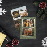 Gemeinsam und Merry | Nostalgische Weihnachten im  Folien Feiertagskarte<br><div class="desc">Das Design zeichnet sich durch Vintage Foto-Schichten mit Retro-Typografie aus und sorgt für ein modernes und nostalgisches Ambiente. Zusammen mit abgeschwächten Weihnachtsfarben wird diese Karte sicher auffallen. Die Texturschicht wurde hinzugefügt, um dem Foto einen geradezu gebeutelten Retrolook zu verleihen, der auf Wunsch entfernt werden kann. Zwei Foto vorne mit Platz...</div>