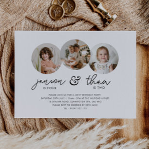 Gemeinsame Fotos zum 3. Geburtstag Einladung