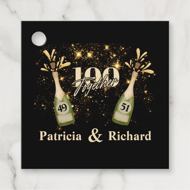 Gemeinsame Geburtstags-Doppelfeier Zweimal Spaß Geschenkanhänger (Vorderseite)