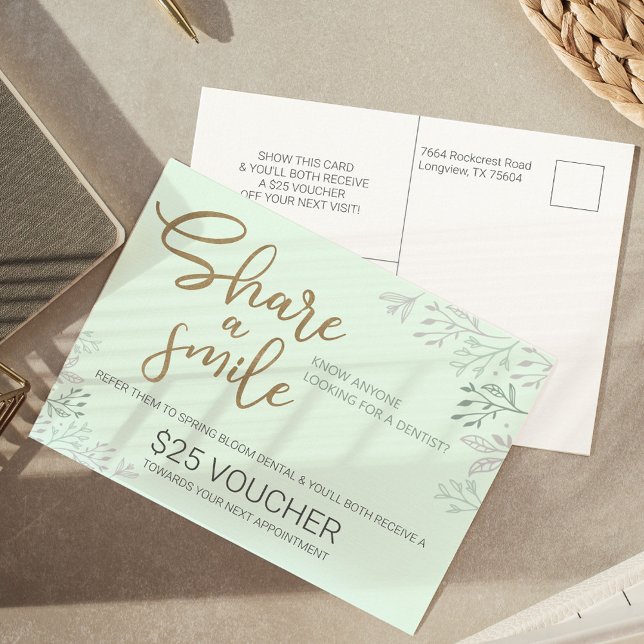 Gemeinsame Nutzung eines Smile Dental-Referendums Postkarte (Share a Smile Dental Referral Program)