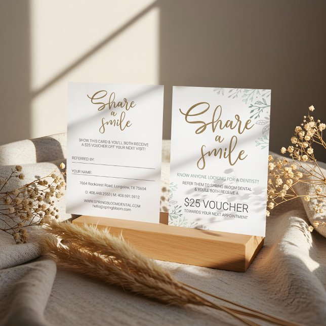 Gemeinsame Nutzung eines Smile Dental-Referendums Visitenkarte (Share a Smile Dental Referral Program Business Card)