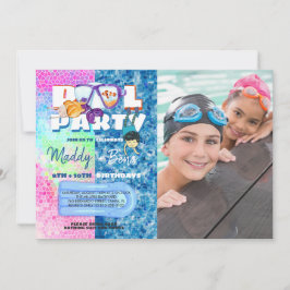 Gemeinsame Pool-Party Einladung