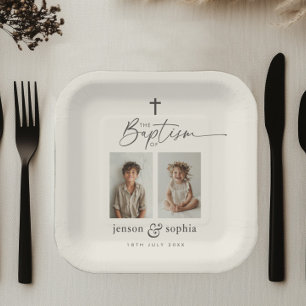 Gemeinsame Taufe 2 Foto Pappteller