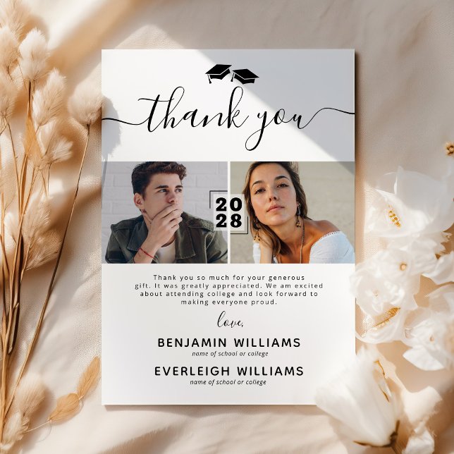 Gemeinsamer Abschluss 2 Foto Dankeschön Karte (Von Creator hochgeladen)