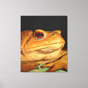 Gemeinsamer Europäischer Toad Bufo Bufo Schwarze K Leinwanddruck