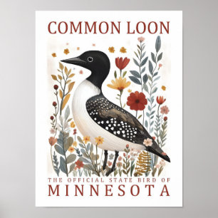 Gemeinsamer Loon Bird von Minnesota USA Travel Poster
