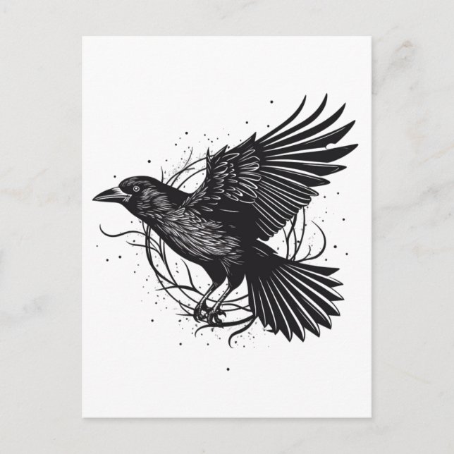 Gemeinsames raven Crow Black Mysic Norly Flying De Postkarte (Vorderseite)