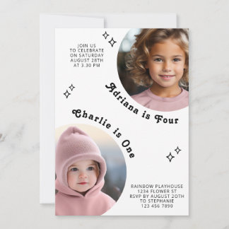 Gemeinsames Sickerportrait Foto Minimal Boho Gebur Einladung