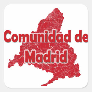 Gemeinschaft Madrid Quadratischer Aufkleber