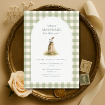 Gemeistert 1. Geburtstag Sage Green Gingham