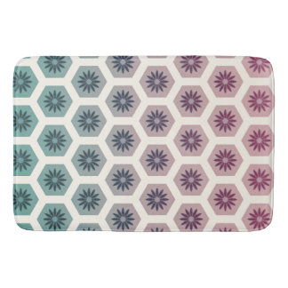 Gemetrisches Blumenmuster - Design - Pop Pastell Badematte