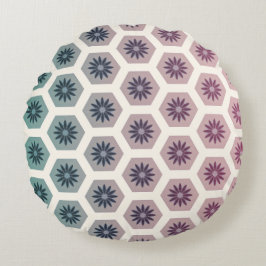 Gemetrisches Blumenmuster - Design - Pop Pastell Rundes Kissen