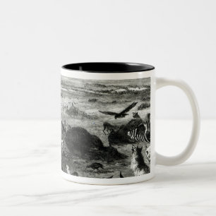 Gemetzel der Büffel auf den Ebenen Zweifarbige Tasse