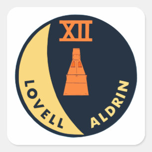 Gemini 12 Lovell und Aldrin Quadratischer Aufkleber