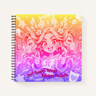 Gemini Anime Studio Aesthetic Square Stationery Notizbuch