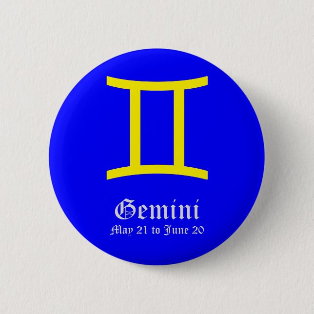 GEMINI ASTROLOGIC SIGN, SYMBOL ZODIAC BUTTON (Vorderseite)