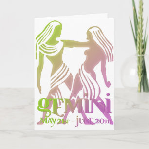 Gemini Astrologie Anniversaire Carte design 1
