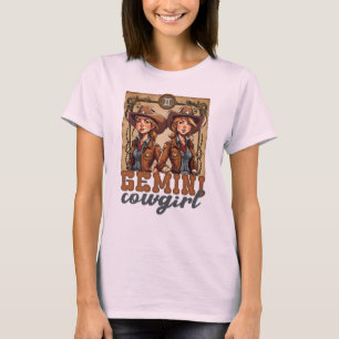 Gemini Astrologie Geburtszeichen zodiakische Cowgi T-Shirt