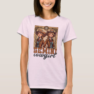 Gemini Astrologie Geburtszeichen zodiakische Cowgi T-Shirt