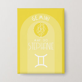Gemini Astrologie Zodiac Sign Foto Custom Geburtst Button