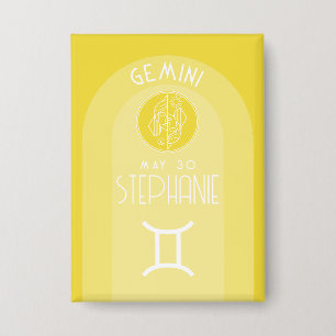 Gemini Astrologie Zodiac Sign Foto Custom Geburtst Button
