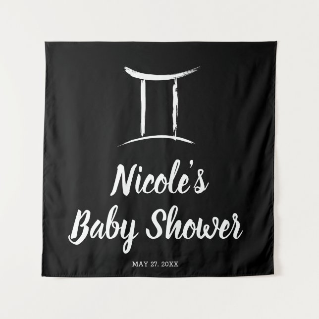 Gemini Astrologie Zodiac Signature Party Hintergru Wandteppich (Vorderseite)