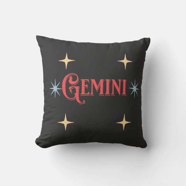 Gemini Astrologisches Zeichen Kissen (Vorderseite)