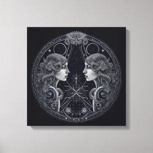 Gemini Astrologisches Zeichen vom 21. Mai bis 20. Leinwanddruck