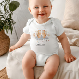 Gemini Baby: Twins' Delight Customizable Baby Strampler