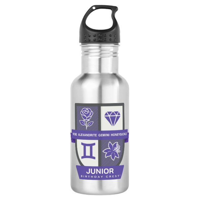 Gemini Birthday Crest™ for June 1-21 Edelstahlflasche (Vorderseite)