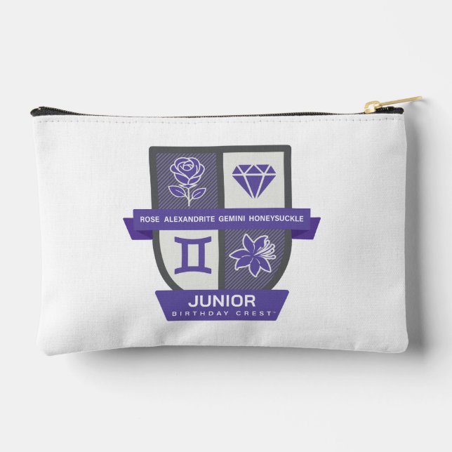 Gemini Birthday Crest™ for June 1-21 Zubehörtasche (Rückseite)